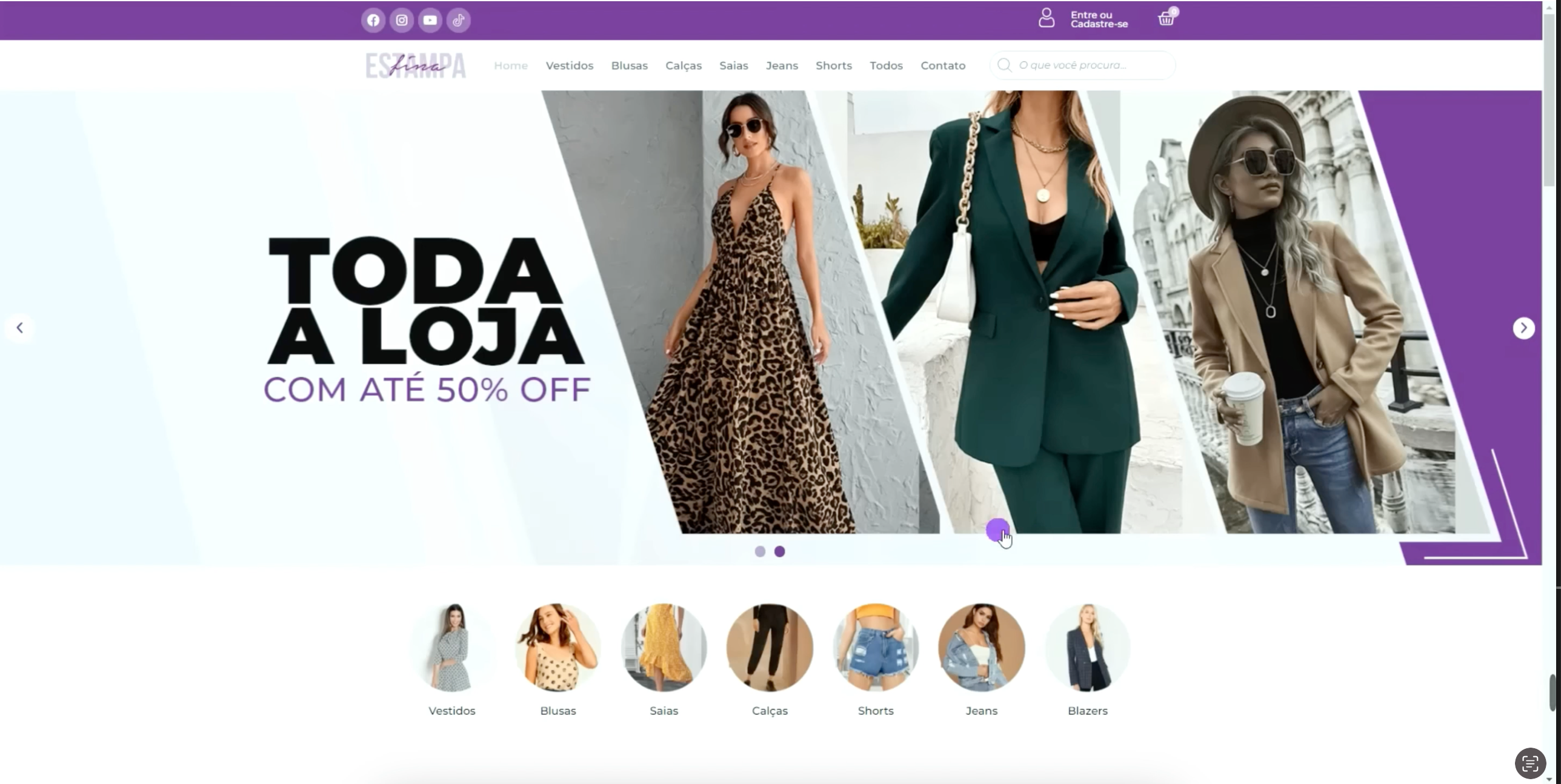 An image of the Loja de Roupa - Ecommerce project.